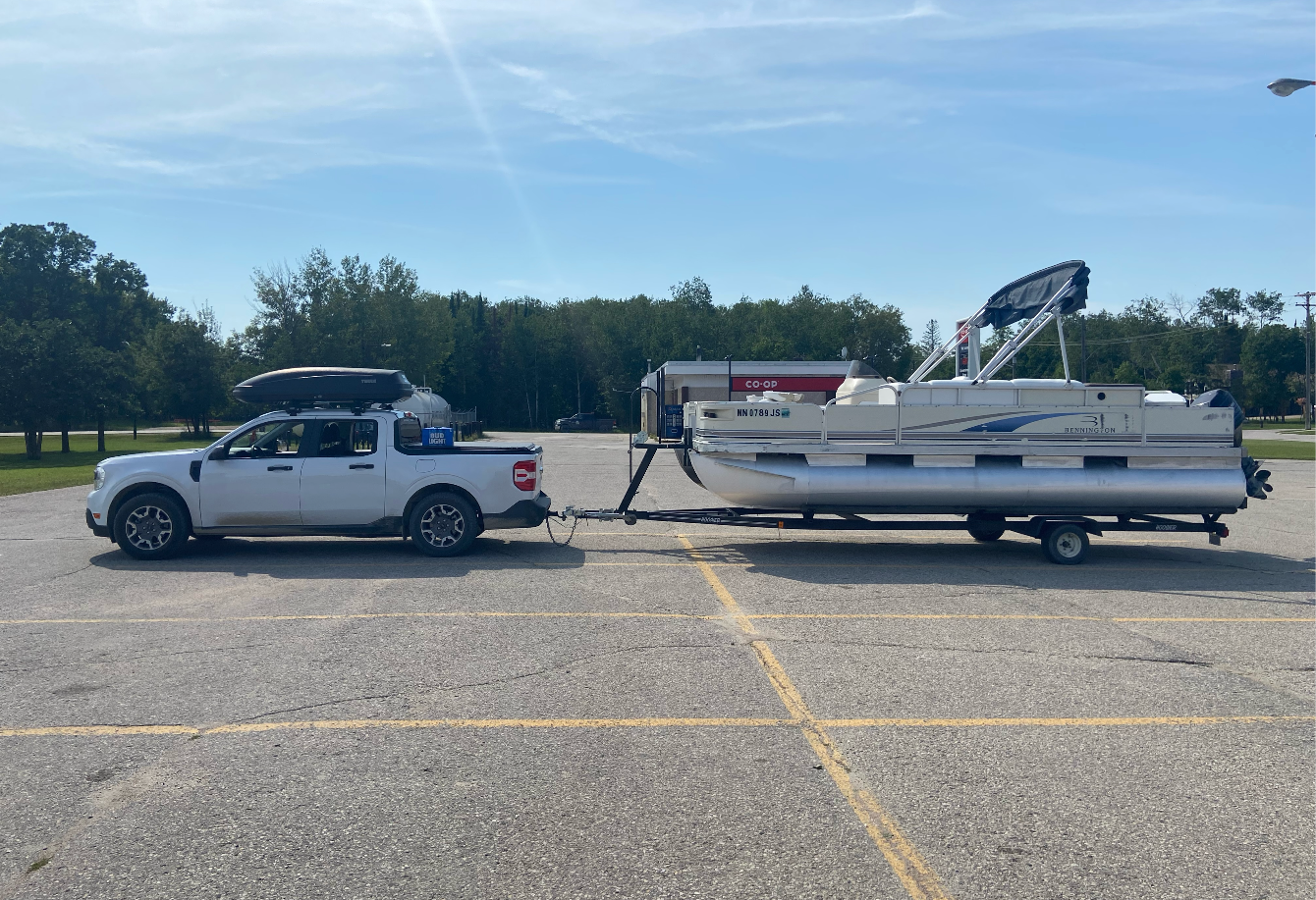 Ford Maverick 23' Pontoon Towing Impressions with 4K Tow Package Maverick XL 1661177142640