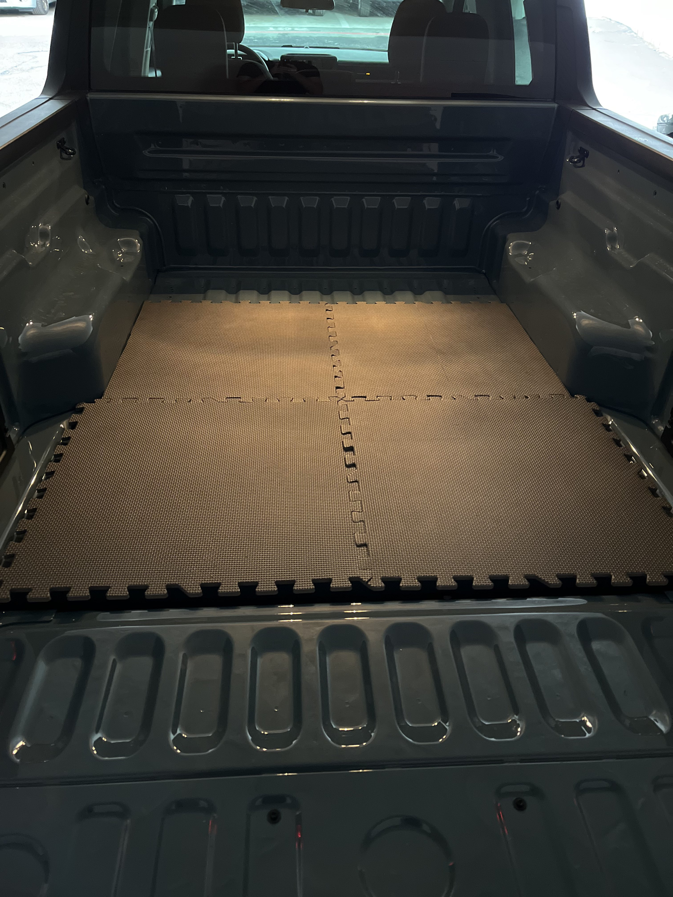Ford Maverick DIY bed mat with Harbor Freight Anti-Fatigue Foam Mat Tiles 1676178167649
