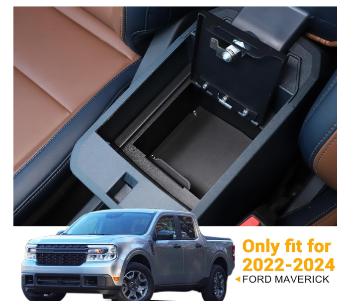 Ford Maverick Affordable Locking Console Vault = Located ✔️ 1714751535840-sb
