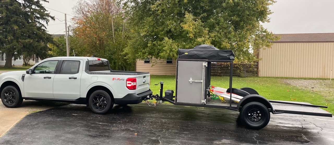 Ford Maverick Buschur's overlanding trailer finally hooked up! IMG_0338