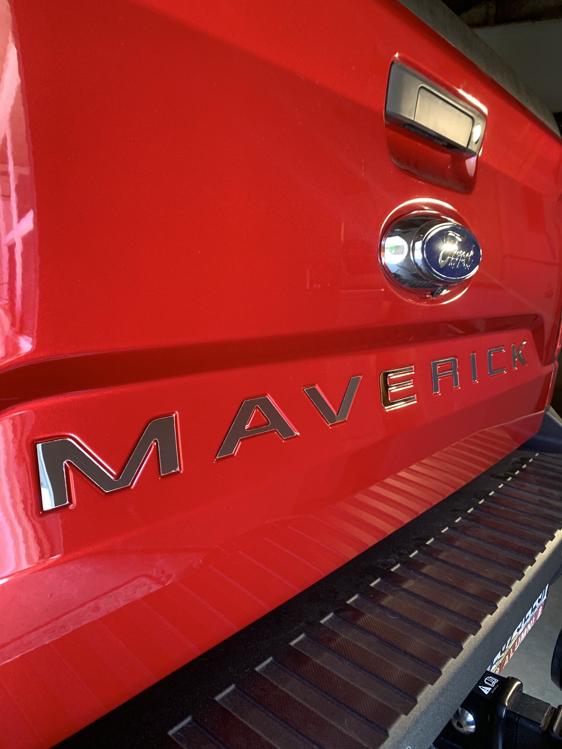 Ford Maverick RAPID RED Maverick Photos / Club MavTailgateLetterDone