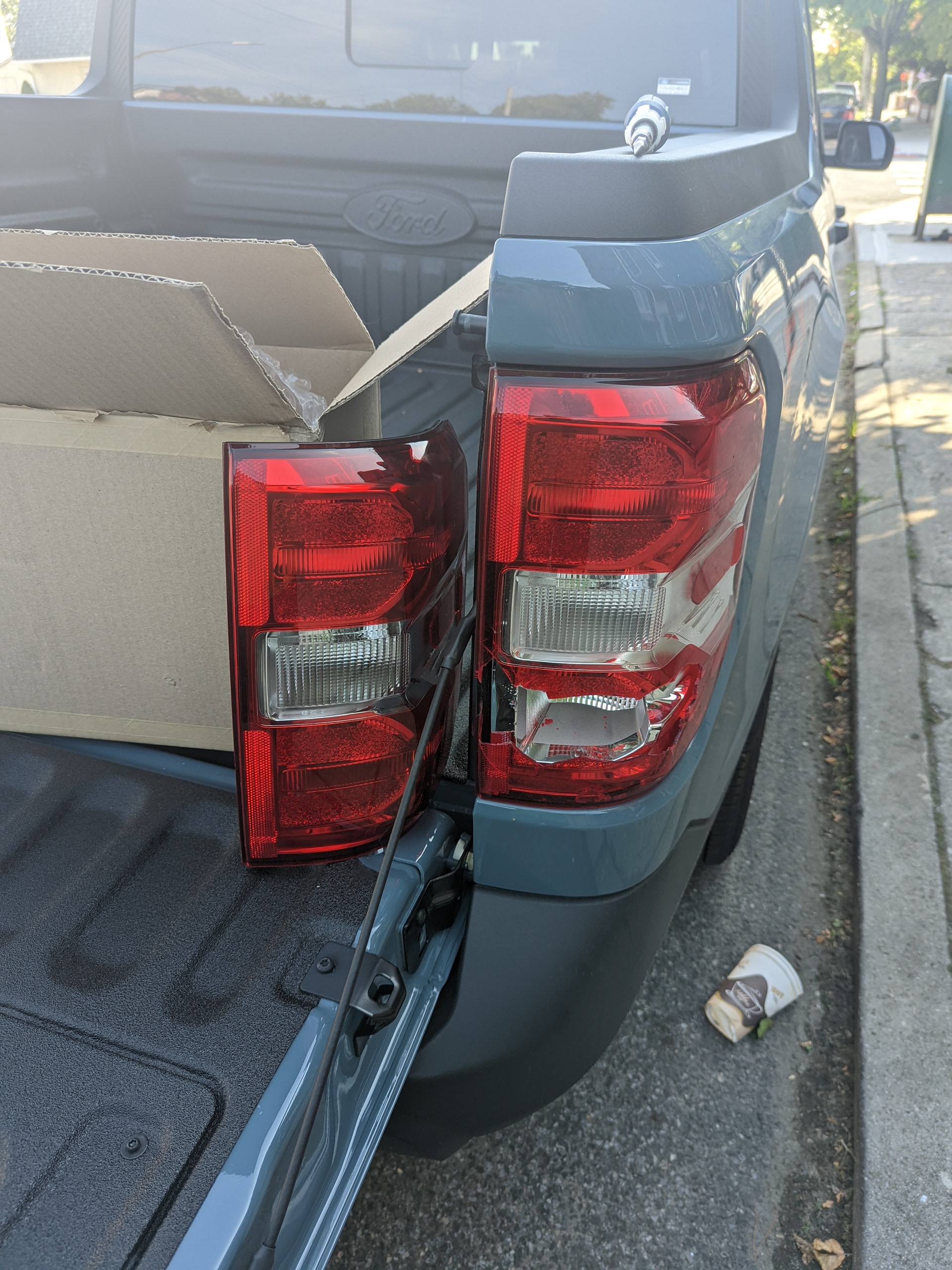 Ford Maverick Rear Passenger Tail Light Damaged by Ebike PXL_20220710_211040756