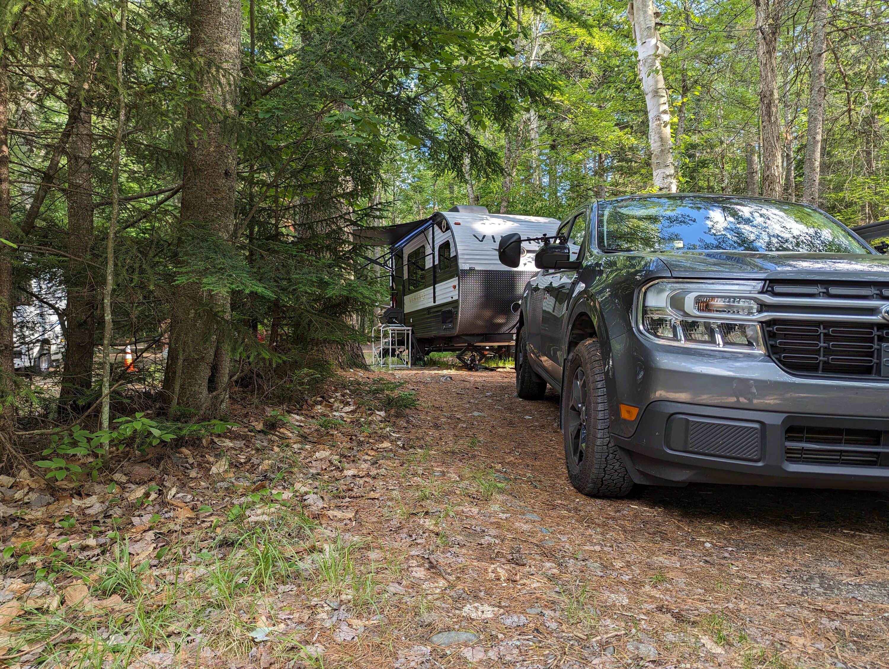 Ford Maverick Weekend in the Presidential Range, travel trailer towing test PXL_20230630_214312418