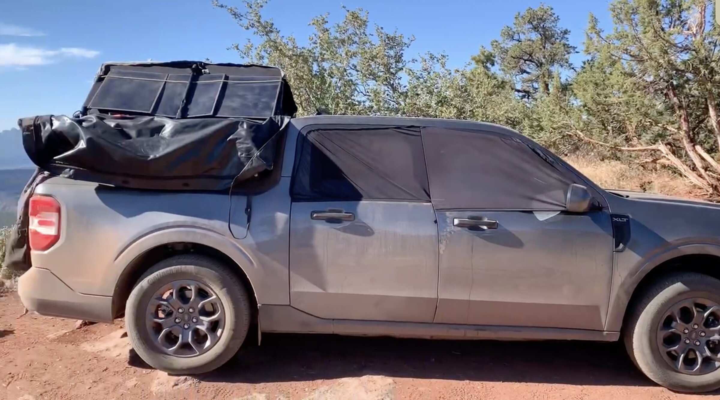 Ford Maverick Maverick Zion - living in my Maverick for past 2 months traveling CA, NV, UT using Kamp-Rite Double Tent Cot Screen Shot 2022-05-25 at 6.35.49 PM