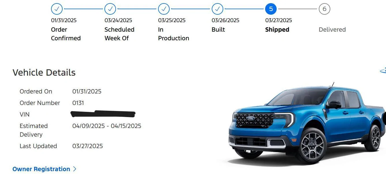 Ford Maverick Build Schedule