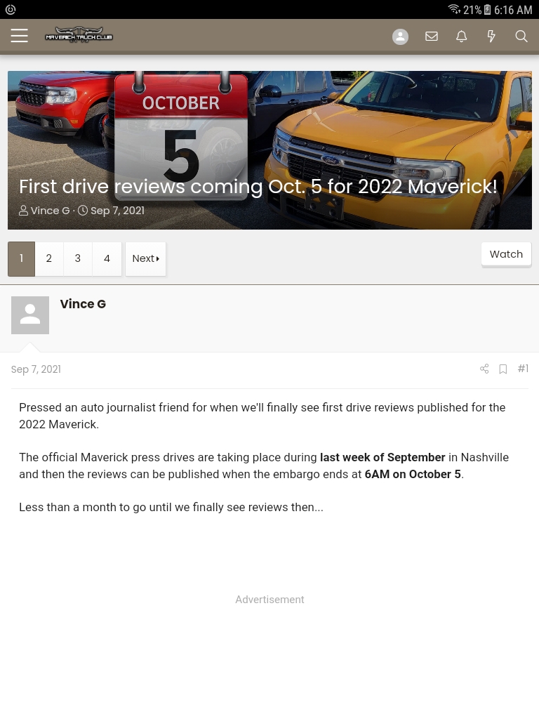 Ford Maverick Just 7 more days ... Screenshot_20210928-061627