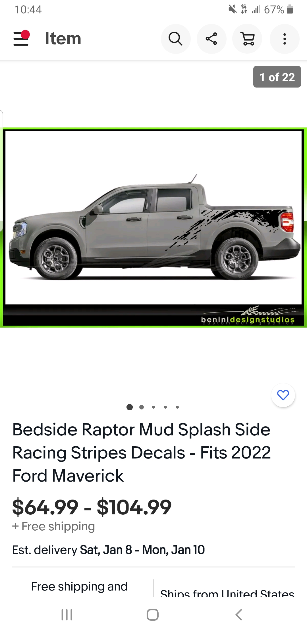 Ford Maverick Raptor Style Grille Lights on 2022 Maverick Screenshot_20220102-104455_eBay