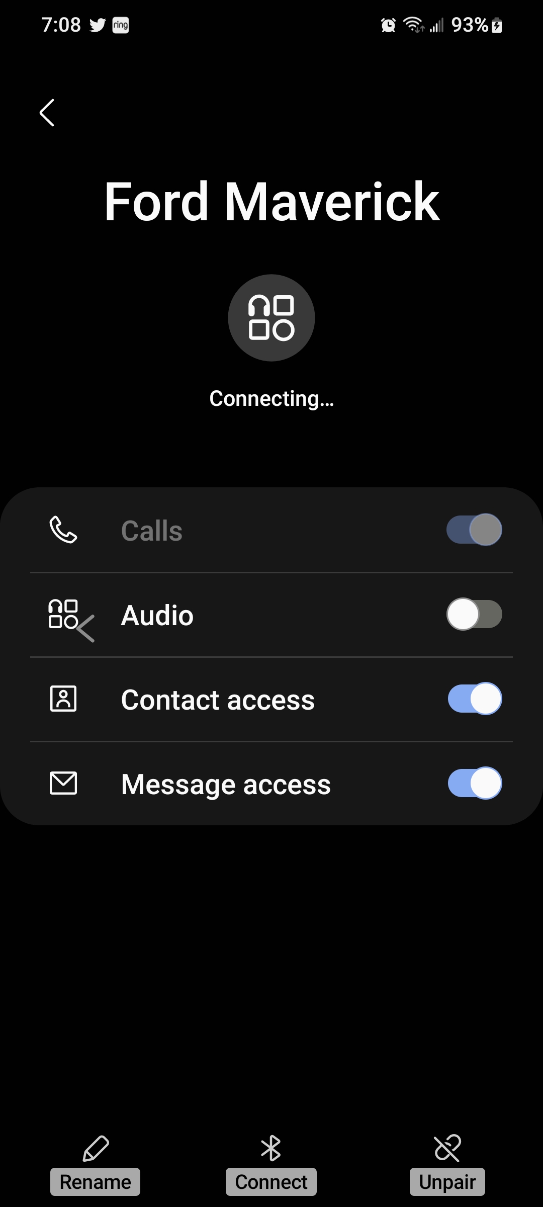 Ford Maverick Using wireless Android Auto with BT earbuds... Possible? Screenshot_20220720-190823_Settings