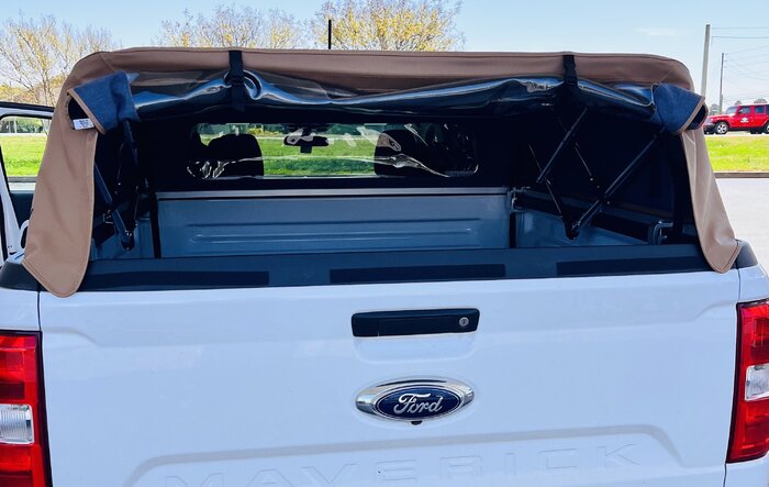 Tan SofTopper installed on White XL
