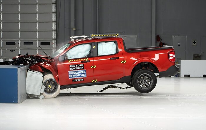 Latest Maverick crash test results & video: updated moderate overlap IIHS crash test