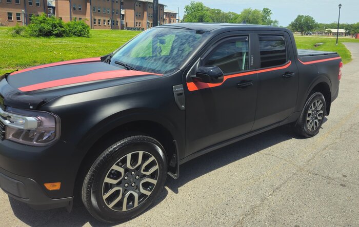 Matte Black and Red Stripes Accent Wrap