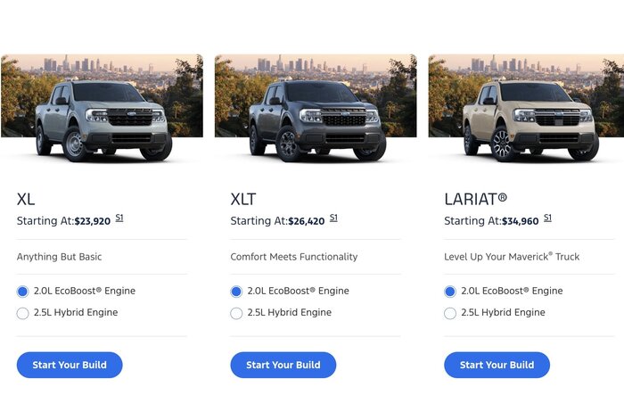 Price increase on 2024 Maverick XL, XLT, Lariat, Tremor as of May 21