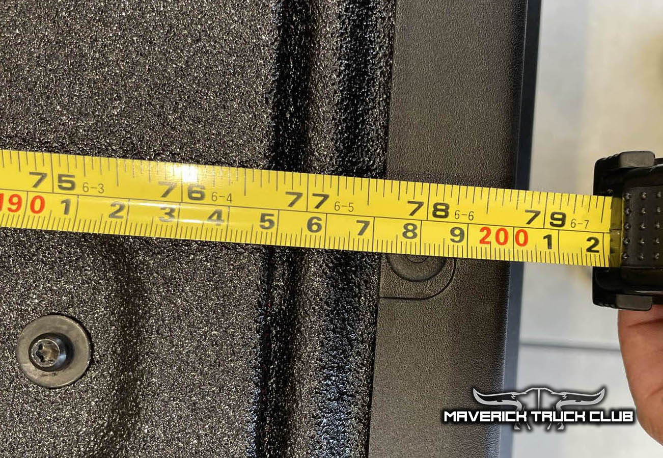 2022 Maverick bed length with tailgate down = 78 3/4” 79" Inches