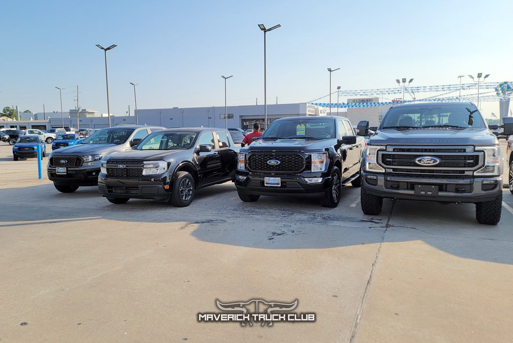 Size comparison Maverick vs Ranger, F150, Superduty