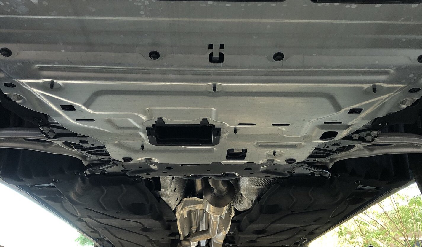 PSA oil change on FX4 Maverick requires skid plate panels removal