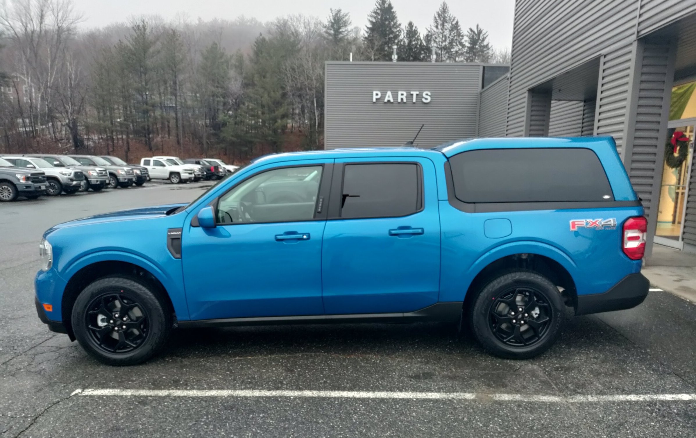 Maverick in Velocity Blue with SnugTop bed cap rear visibility not