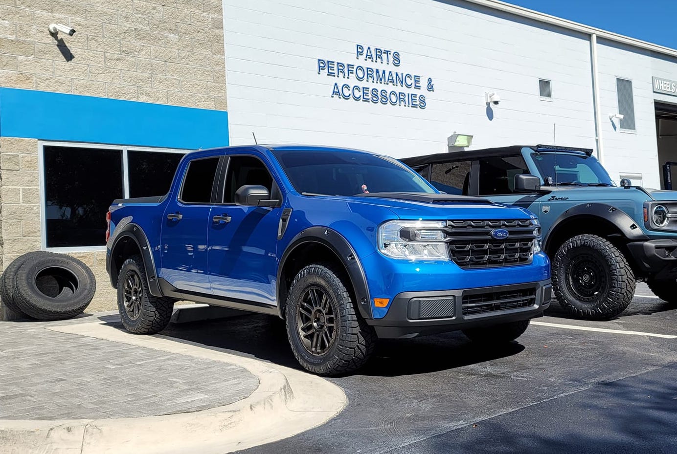 Velocity Blue Maverick XL Upgraded w/ Hood Scoop, Tailgate Spoiler
