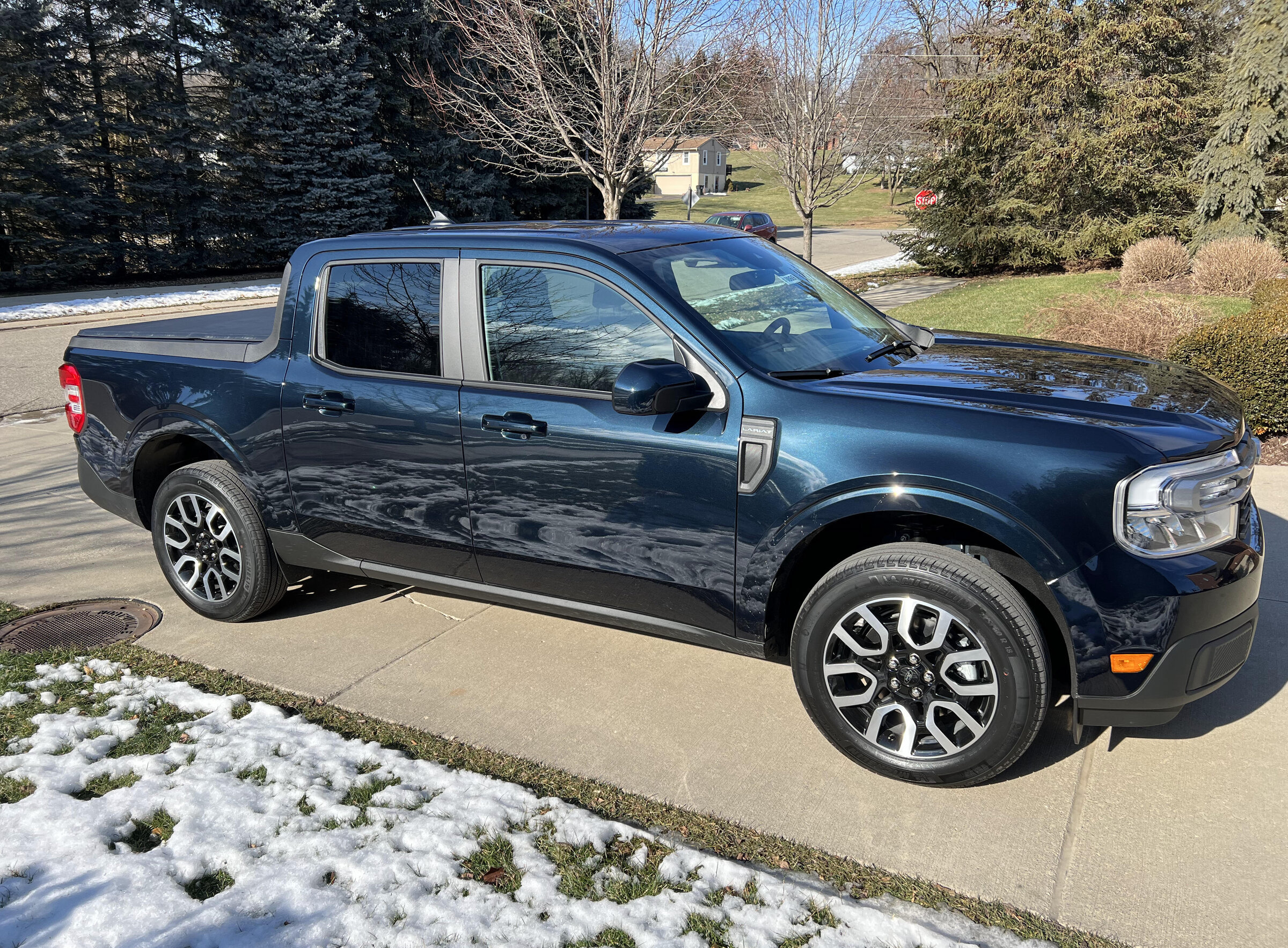 Took Delivery of our Alto Blue Maverick Lariat Hybrid today Pics and