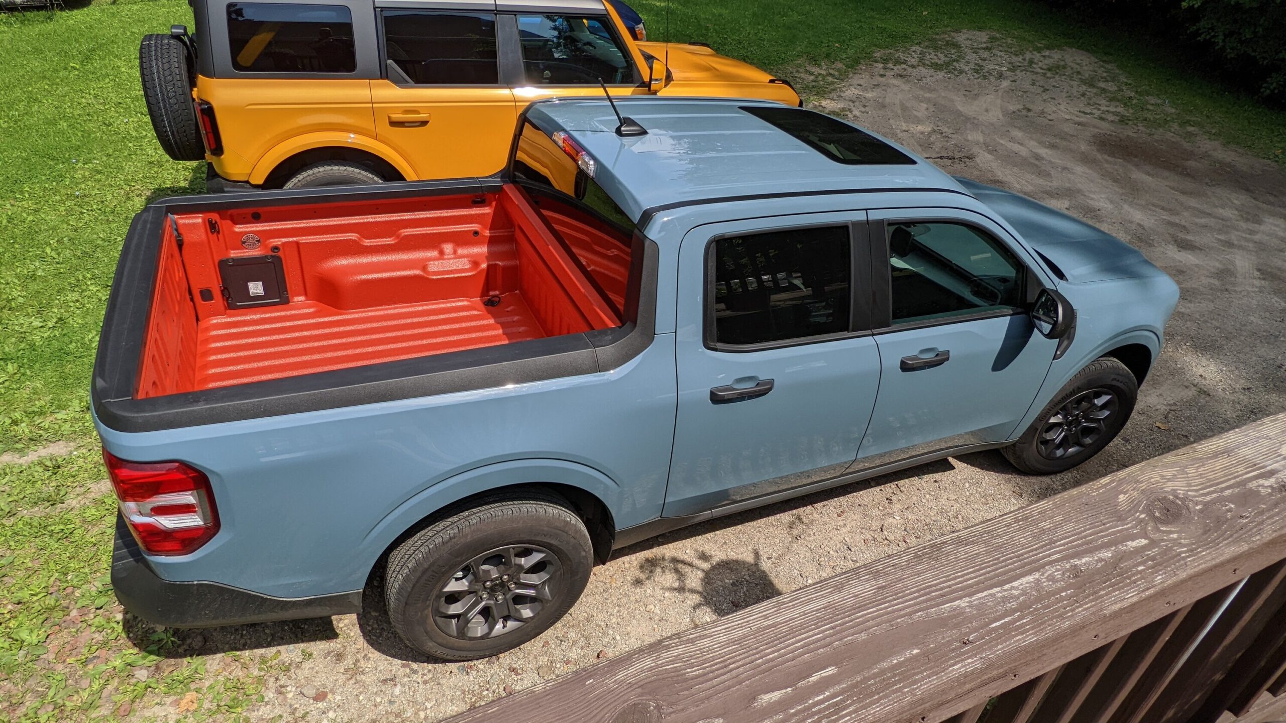 Spray in bedliner in the burnt orange accent color.